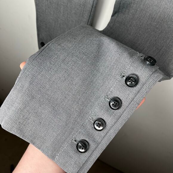 BANANA REPUBLIC Sloan Ankle Button Trousers Gray Size 8 - Picture 10 of 11